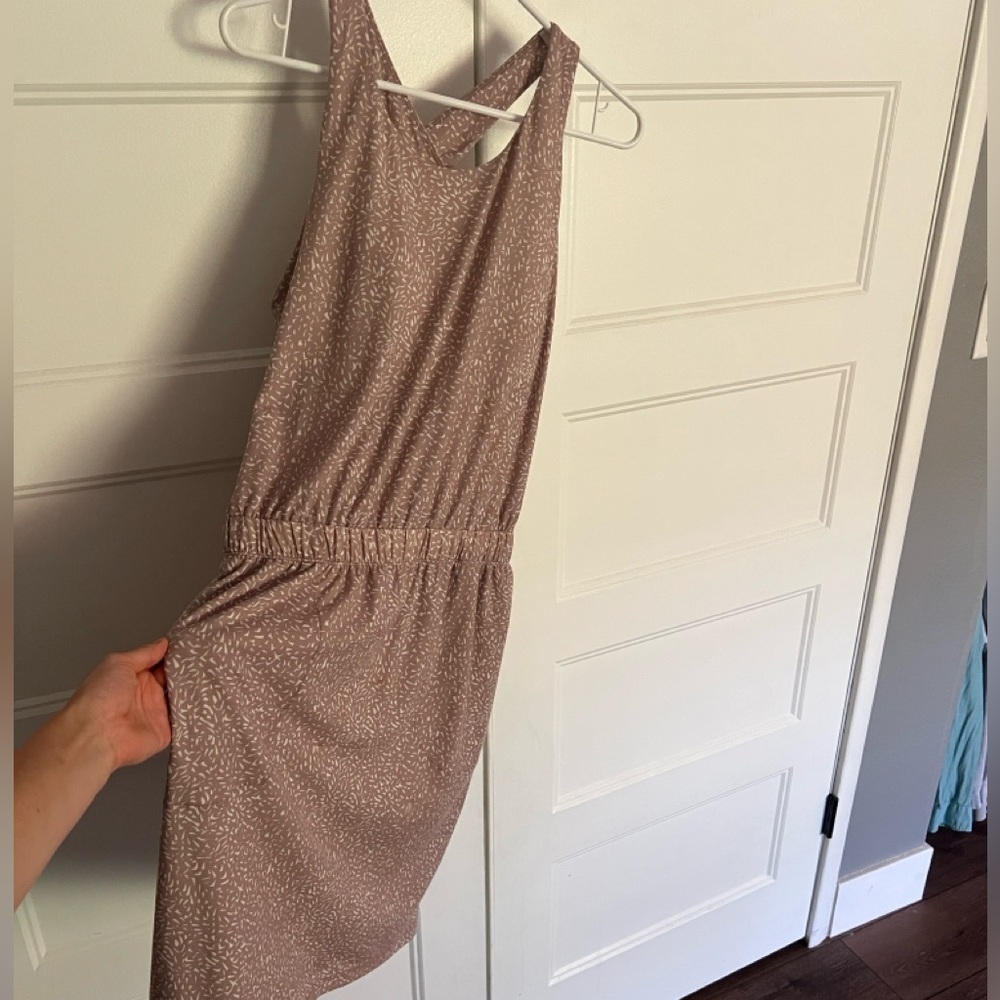 Prana Rose Taupe Printed Sleeveless Midi Dress - Picture 5 of 5